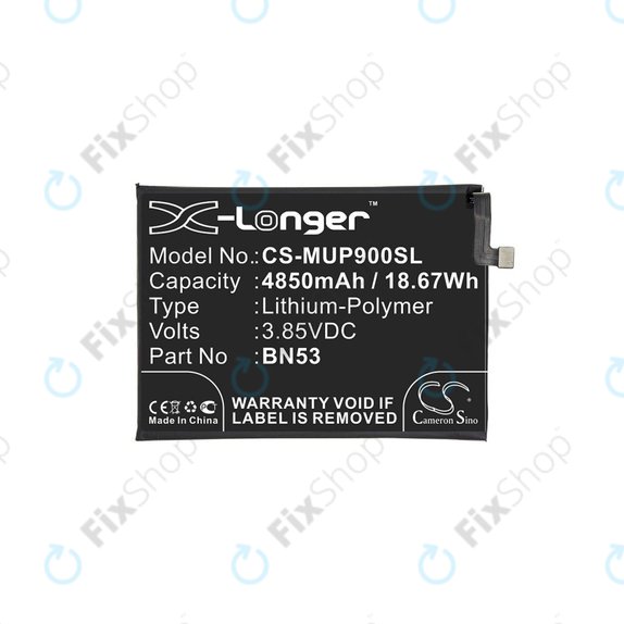 Μπαταρία για Xiaomi Redmi Note 9 Pro, BN53, 4850mAh, HQ
