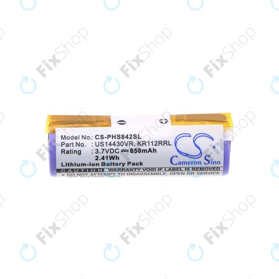 Μπαταρία για Philips HS8420, 650mAh, Li-Ion, 3.7V, US14430VR, KR112RRL, HQ