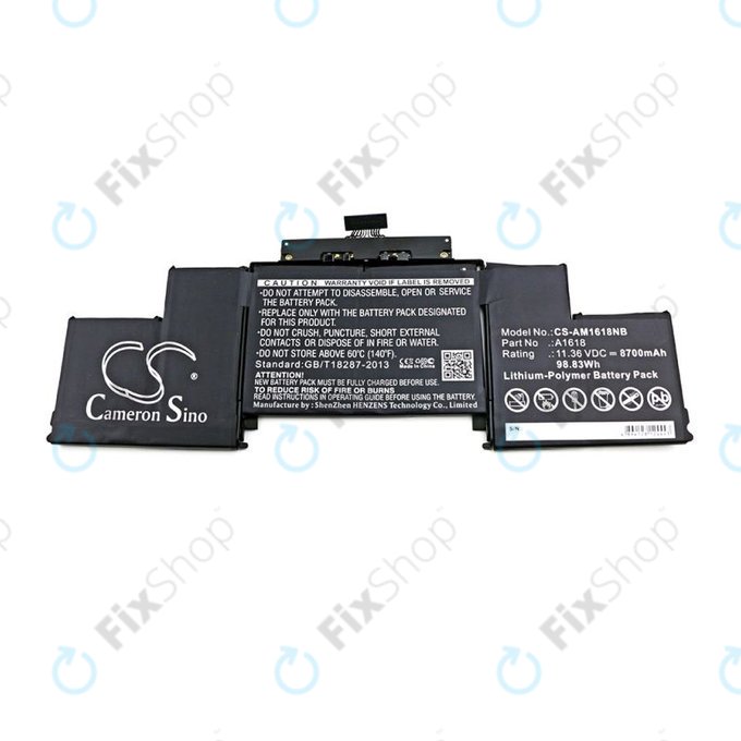 Μπαταρία για MacBook Pro 15", Μέσα 2015, A1398, A1618, 8700mAh, HQ