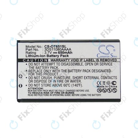 Μπαταρία για Alcatel Lollipops, 650mAh, Li-Ion, 3.7V, 3DS11080AAAA, HQ