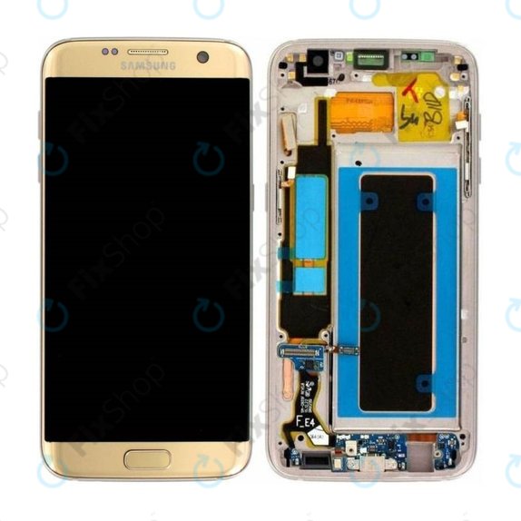 Συγκρότημα οθόνης για Samsung S6 Edge, G925F, GH97-18533C, GH97-18594C, GH97-18767C, Gold, Service Pack
