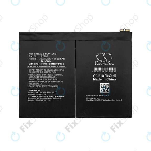 Μπαταρία για iPad Air 4th Gen 2020, 5th Gen 2022, 11 (2024), A2288, 7500mAh, HQ