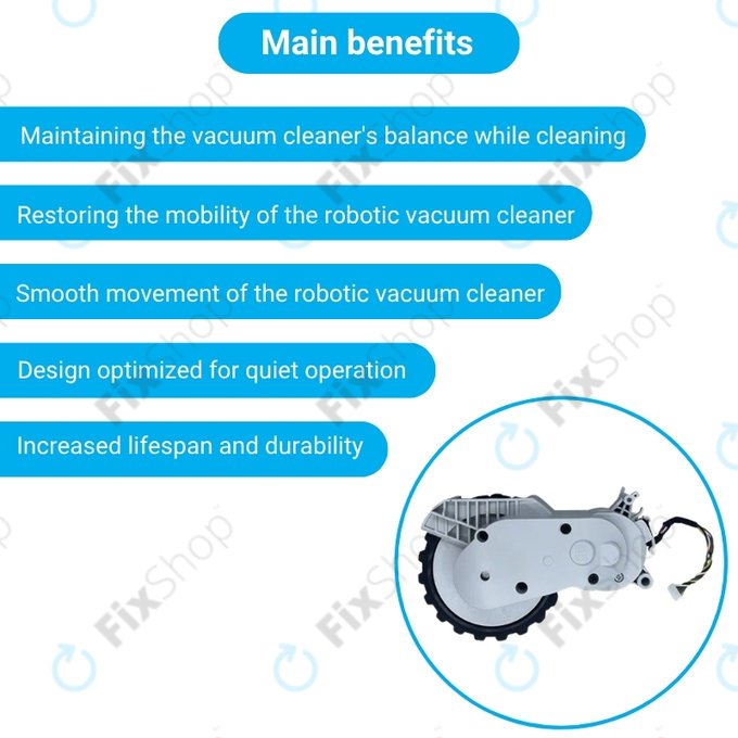 Τροχός με Κινητήρα (Δεξιός) για Xiaomi Mijia E10 | E12 | Mi Robot Vacuum Mop 2 Lite | 2 Pro | Λευκό | White