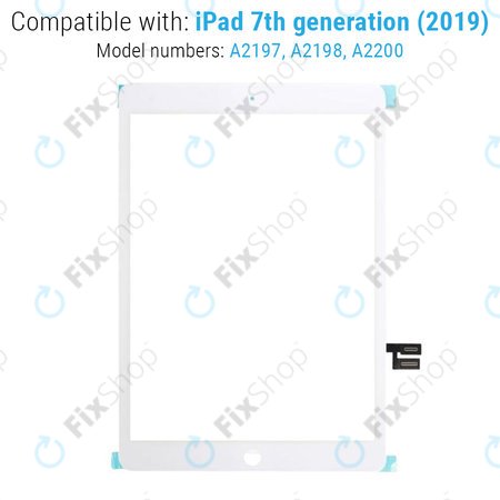 Οθόνη αφής για iPad 7th Gen 2019, 8th Gen 2020, Λευκό, White