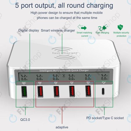 WLX-818F Σταθμός φόρτισης σέρβις με USB 3.0 και USB-C