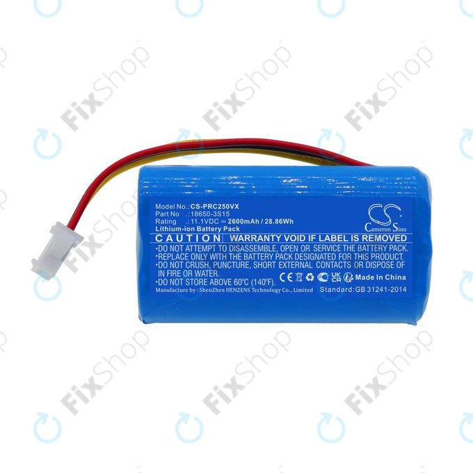 Μπαταρία για CleanMate S460, Pure Clean PUCRC25, 2600mAh, Li-Ion, 11.1V, 18650-3S15, HQ