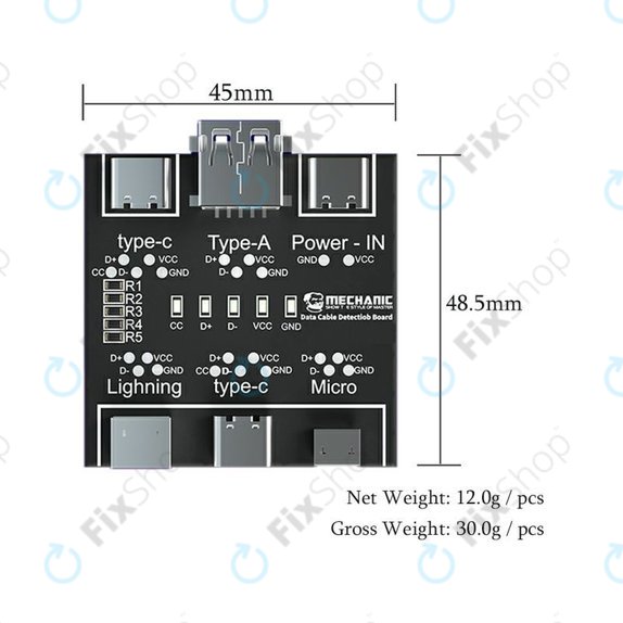 Ελεγκτής Καλωδίου Δεδομένων Mechanic DT3 | Lightning | USB-C | microUSB