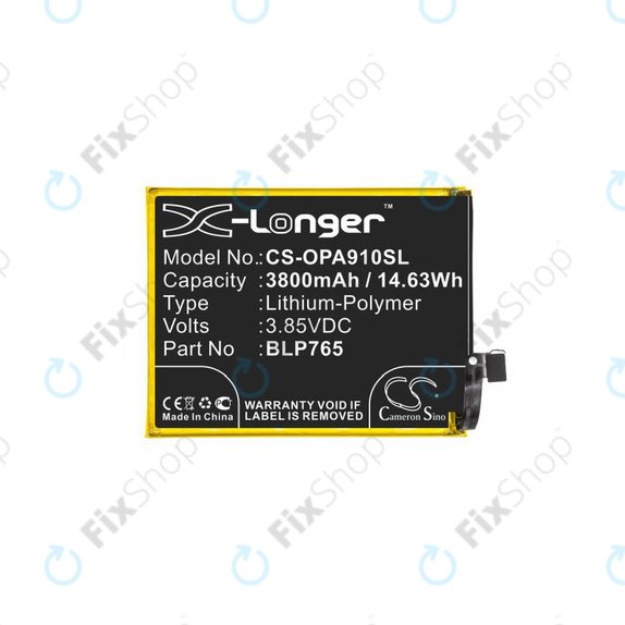 Battery για Oppo A91, BLP765, 3800mAh, HQ