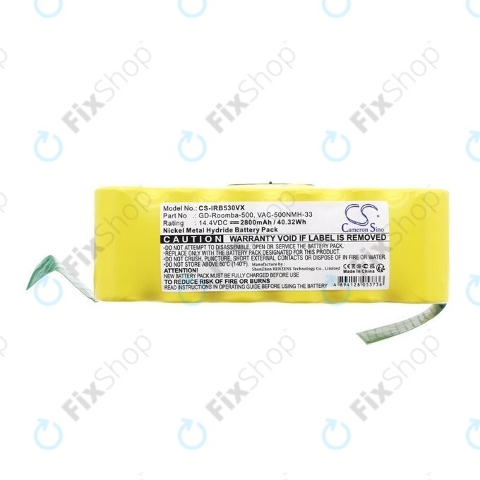 Μπαταρία για iRobot Roomba 500, 600, 700, 800, 900-series, R3, Scooba 450, Vileda 137173, 11702, GD-Roomba-500, VAC-500NMH-33, 14.4V, 2800mAh, HQ