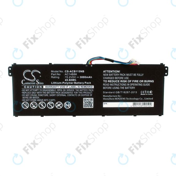 Μπαταρία για Acer Aspire 5, 7 E5, V3, Chromebook 11, 13, 15, 3000mAh, Li-Pol, 15.2V, AC14B18K, HQ