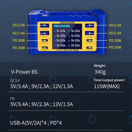 Σταθμός Φόρτισης Υπηρεσιών Mechanic V-Power 8S