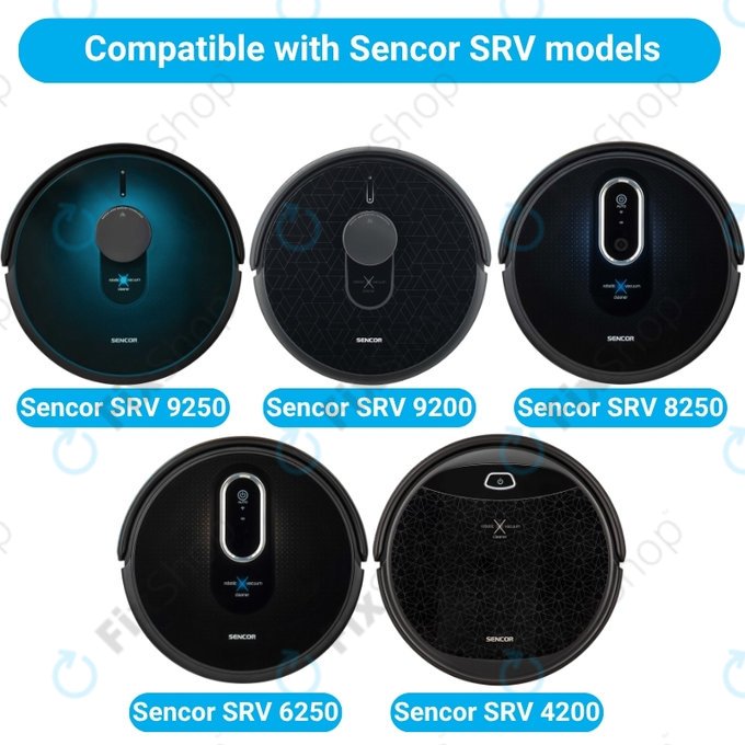 Σετ ανταλλακτικών για Sencor SRV9250, 9200, 8250, 6250, 4200 (1x Κύρια βούρτσα, 2x Φίλτρο, 2x Πλαϊνή Βούρτσα, 2x Πανί Σφουγγαρίστρας)