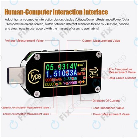 USB Πολύμετρο (USB-C) για Joy-it JT-TC66C