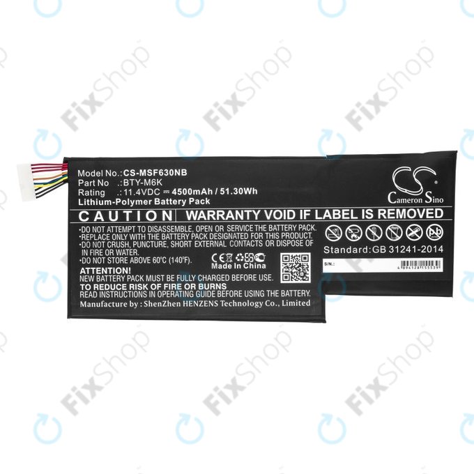 Μπαταρία για MSI GF63, MSI GF75, MSI GS63, 4500mAh, Li-Pol, 11.4V, BTY-M6K, HQ