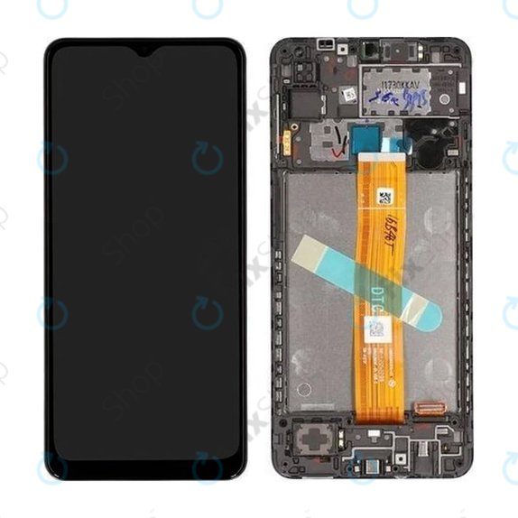 Συγκρότημα οθόνης για Samsung A12, A127F, A032F, GH82-26485A, GH82-26486A, (Black), Service Pack