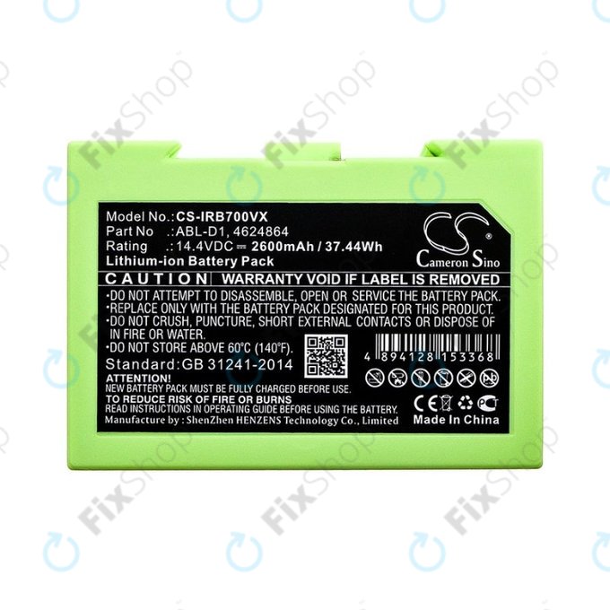 Μπαταρία για iRobot Roomba e-series, i-series, ABL-D1, 4624864, ABL-D2, 14.4V, 2600mAh, HQ