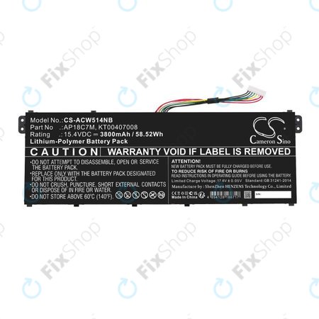 Μπαταρία για Acer ConceptD 3, Spin 5, Swift 3, 5, X, Travelmate Spin P4, 3800mAh, Li-Pol, 15.4V, AP18C7M, HQ