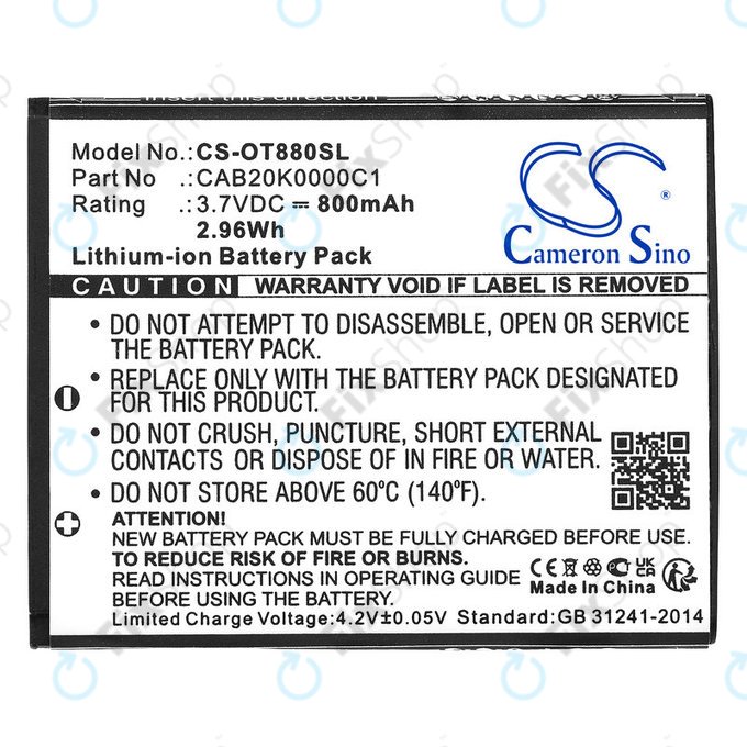 Μπαταρία για Alcatel Onetouch, 800mAh, Li-ion, 3.7V, BTR510AB, HQ