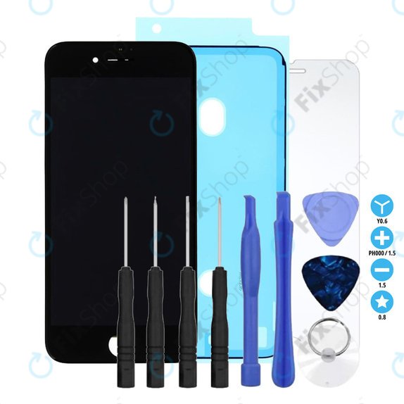 Οθόνη In-Cell για iPhone 8, SE (2020), SE (2022), Black, Αφής με πλαίσιο, Κόλλα (Adhesive), Προστατευτικό Γυαλί, Εργαλεία, FixPremium