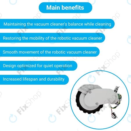 Τροχός με Κινητήρα (Δεξιός) για Xiaomi Robot Vacuum X20 | S10 | Dreame X30 | X20 | X10 Pro | Λευκό | White