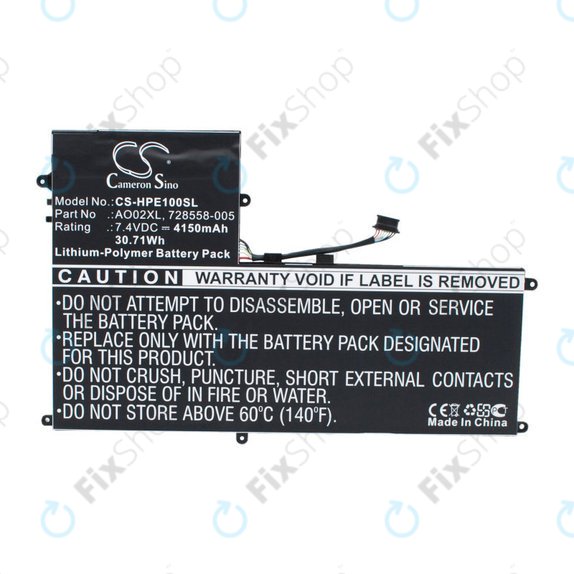 Μπαταρία για HP Elitepad 1000, Elitepad 1000 G2, Ultrabook Ao02xl Series, 4150mAh, Li-Pol, 7.4V, AO02XL, HQ