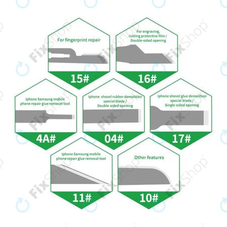 Σετ Λεπίδων Αφαίρεσης Κόλλας CPU Remove 8in1 για Relife RL-101B