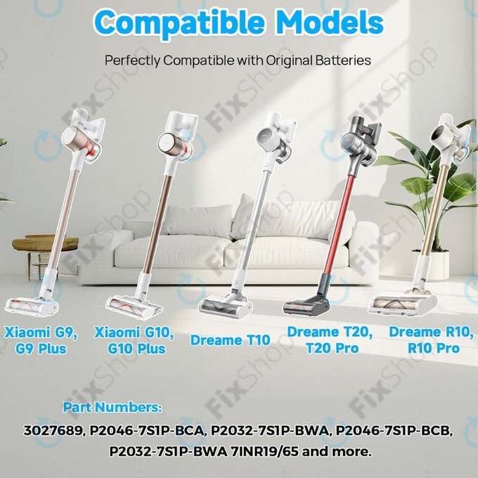 Μπαταρία για Xiaomi Dreame G9, G10, T10, T20, R10, 3027689, Li-Ion, 25.2V, 3500mAh