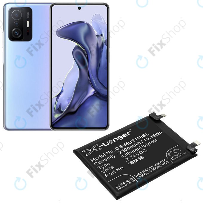 Μπαταρία για Xiaomi 11T Pro, 2500mAh, Li-Pol, 7.74 V, BM58, HQ