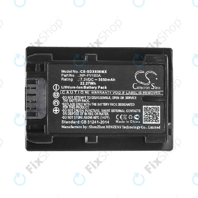 Μπαταρία για Sony Fdr-Ax33, Sony Fdr-Ax40, 3050mAh, Li-Ion, 7.3V, NP-FV100A, HQ