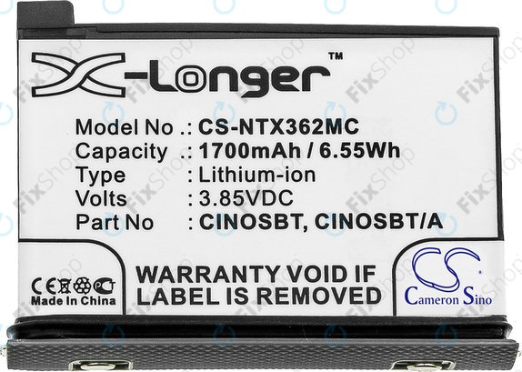Μπαταρία για Insta360 One X2, 1700mAh, Li-Ion, 3.85V, CINOSBT, HQ