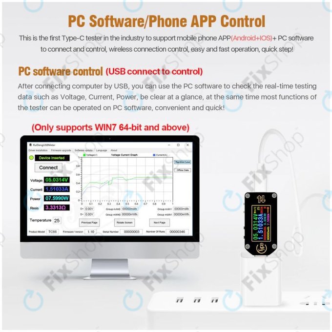 USB Πολύμετρο (USB-C) για Joy-it JT-TC66C
