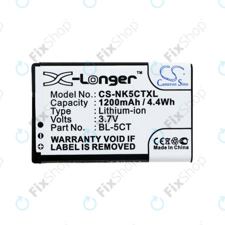 Μπαταρία για Nokia 5220, 5630, 6303, 6700, C5, 1200mAh, Li-Ion, 3.7V, BL-5CT, HQ