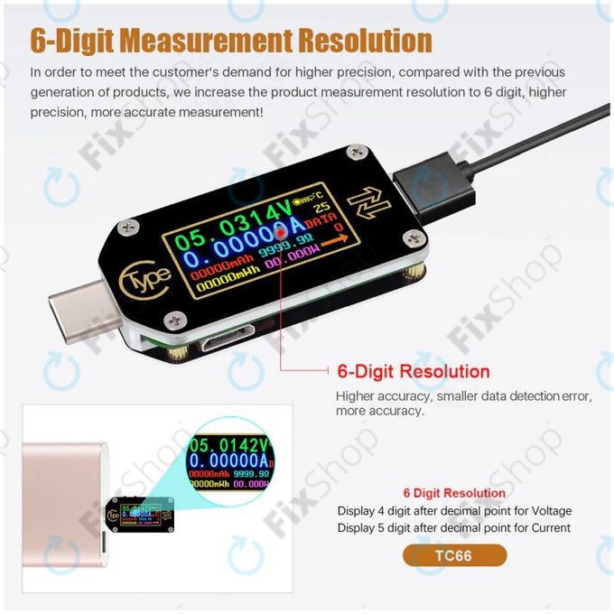USB Πολύμετρο (USB-C) για Joy-it JT-TC66C