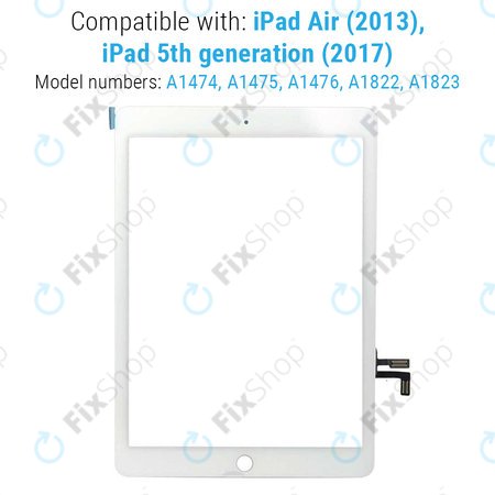 Οθόνη αφής για iPad Air, iPad (5th Gen 2017), Λευκό, White