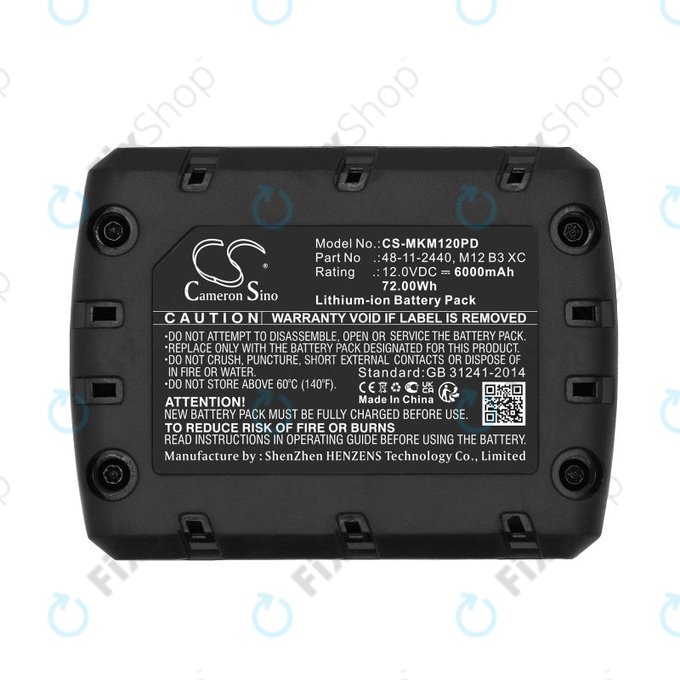 Μπαταρία για Milwaukee M12 Redlithium XC 4.0, 6000mAh, Li-Ion, 12V, M12 B3 XC, M12 B4 XC, HQ