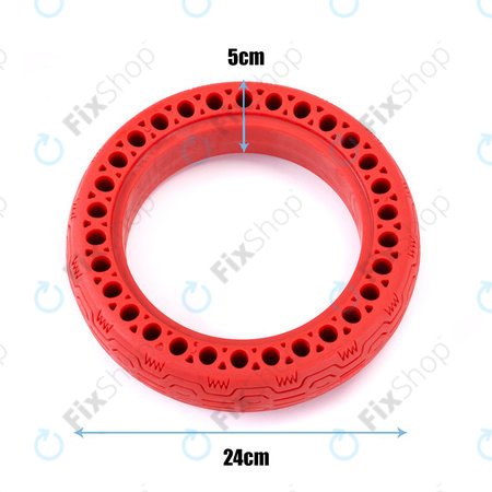 Ανθεκτικό Πλήρες Ελαστικό χωρίς Σωλήνα (Τύπος 1) για Xiaomi Mi Electric Scooter 1S | 2 M365 | Essential | Pro | Pro 2 | Red