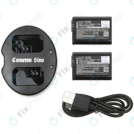 2 baterie z ładowarką doSony NEX-5, Alpha 7, NEX-7, 1030mAh, Li-Ion, 7.4V, NP-FW50, HQ