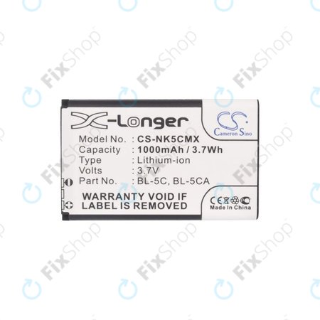 Μπαταρία για Nokia 1000, 2000, 3000, 6000, 7000, C, N, X-series, Asha 230, MD-12, BL-5C, BL-5CA, 1000mAh, HQ