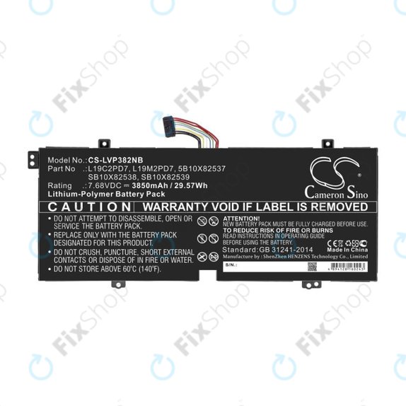Μπαταρία για Lenovo IdeaPad 3, Duet 3, 3850mAh, Li-Pol, 7.68V, L19C2PD7, HQ
