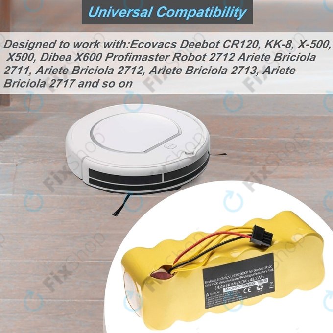 Μπαταρία για Ecovacs Deebot CR120, KK-8, X500, LP43SC2000P, 14.4V, 3000mAh