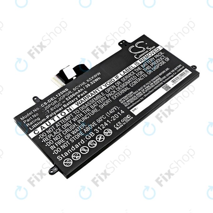 Μπαταρία για Dell Latitude 5290, Latitude 12 5285, 5200mAh, Li-Pol, 7.6V, J0PGR, HQ