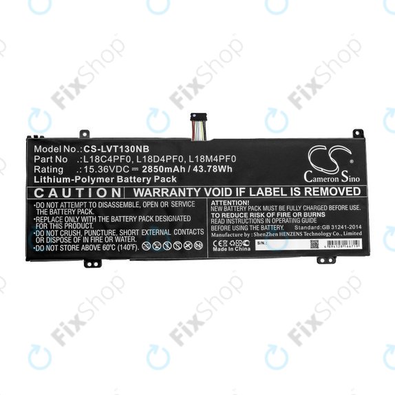 Μπαταρία για Lenovo ThinkBook 13s, 14s, 2850mAh, Li-Pol, 15.36V, L18C4PF0, HQ