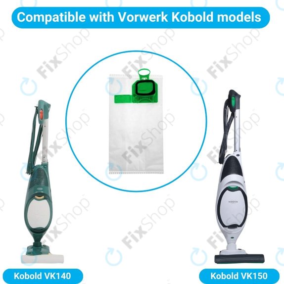 Σακούλα σκόνης FP140, 2 τεμ. για Vorwerk Kobold VK140, VK150