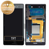 Συγκρότημα οθόνης για Sony Xperia M4 Aqua Dual, E2333, 124TUL0015A, 124TUL0011A, Μαύρο, Black, Service Pack