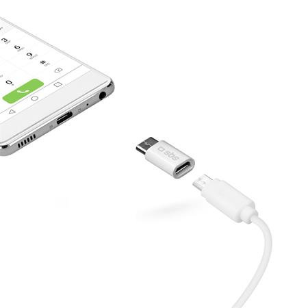 Αντάπτορας Micro-USB / USB-C | λευκό | White | SBS