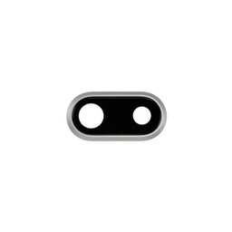 Γυαλί Φακού Πίσω Κάμερας με Πλαίσιο για iPhone 8 Plus | Ασημί | Silver