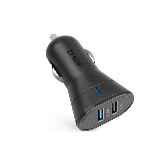 Φορτιστής Αυτοκινήτου 2x USB, 2.4A | Μαύρος | SBS