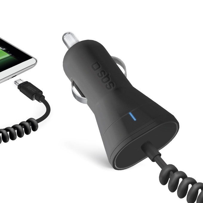 Φορτιστής Αυτοκινήτου Micro-USB, 2.1A | Μαύρος | SBS