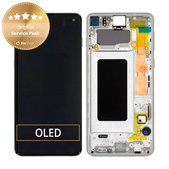 Συγκρότημα οθόνης για Samsung S10, G973F, GH82-18850B, GH82-18835B, Prism White, Service Pack