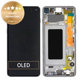 Συγκρότημα οθόνης για Samsung S10, G973F, GH82-18850A, GH82-18835A, GH82-18860A, Prism Black, Service Pack